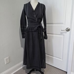 Cecilie Copenhagen Keffiyeh Long Sleeve Midi Cotton‎ Wrap Dress